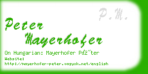 peter mayerhofer business card